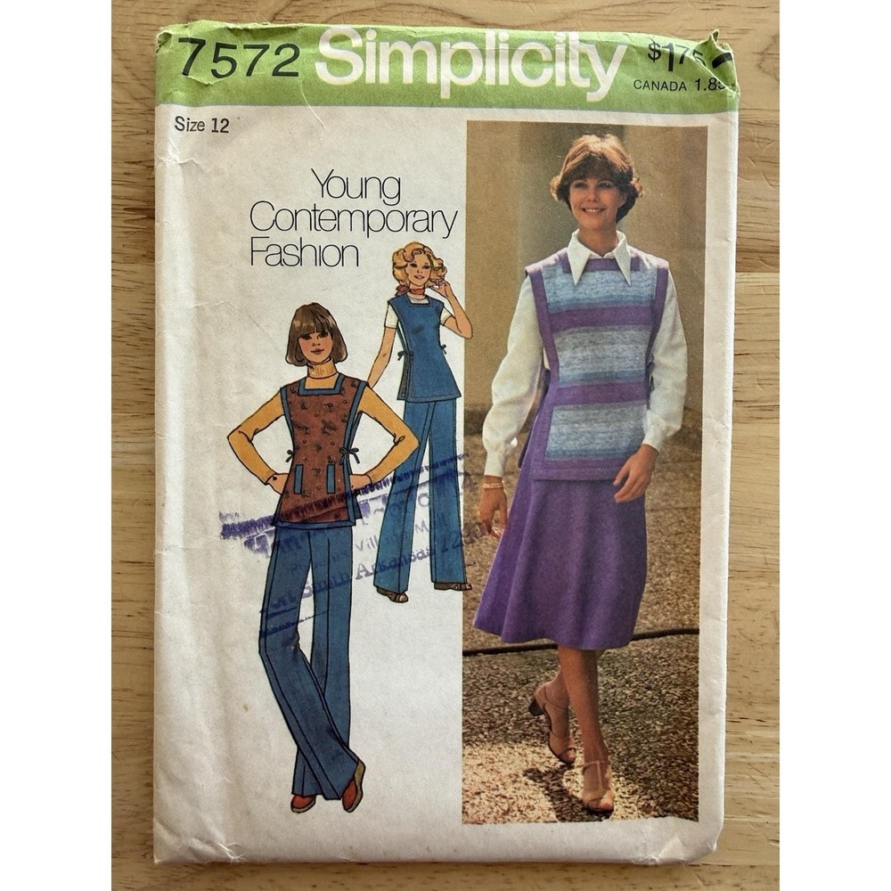 Simplicity Young Contemporary Fashion Pattern 7572‎ Skirt Pants Tunic Size 12 UC